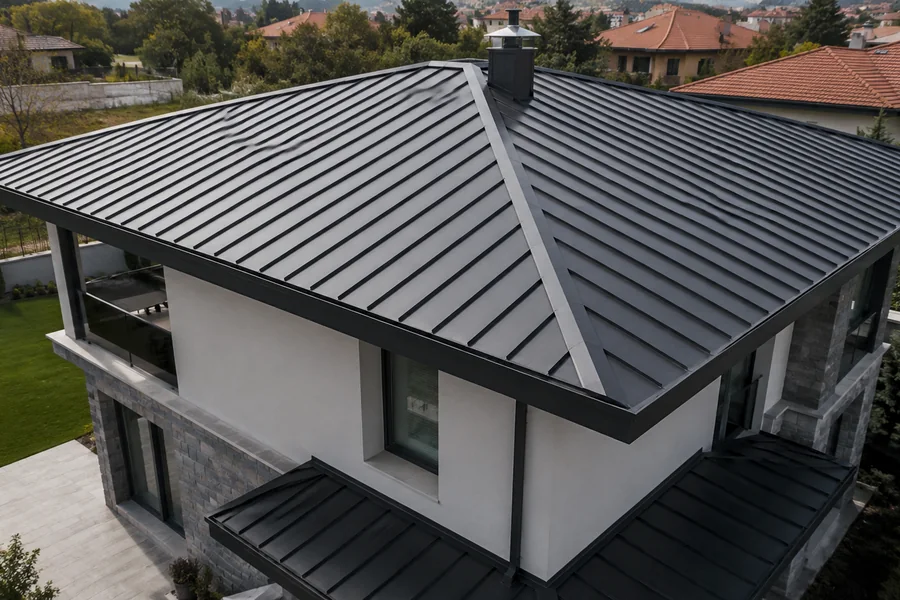 Villa ve konutlarda antrasit kenet çatı çözümü — temsili proje görseli